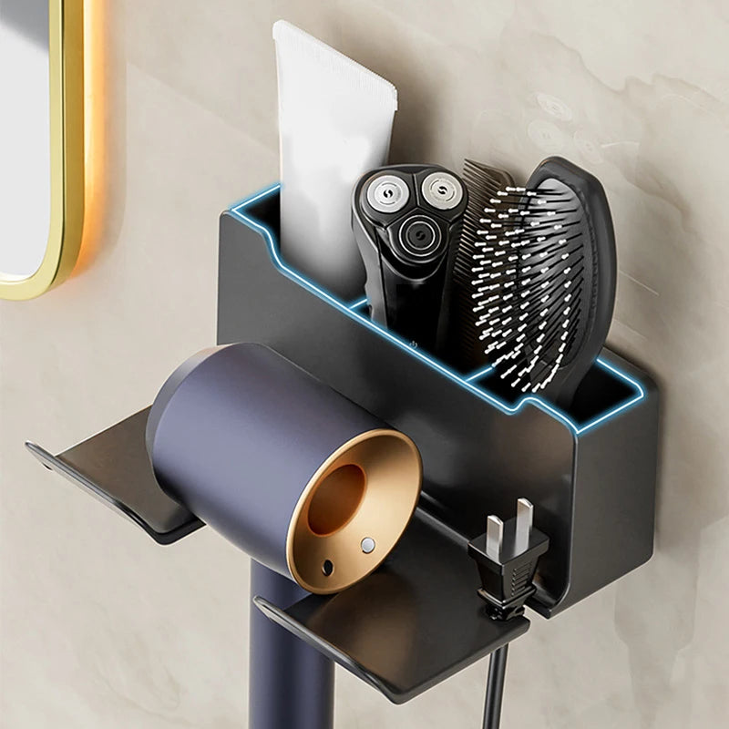 Blow Dryer Cradle Wall Mounted Functionality Available Black White Zpaxo