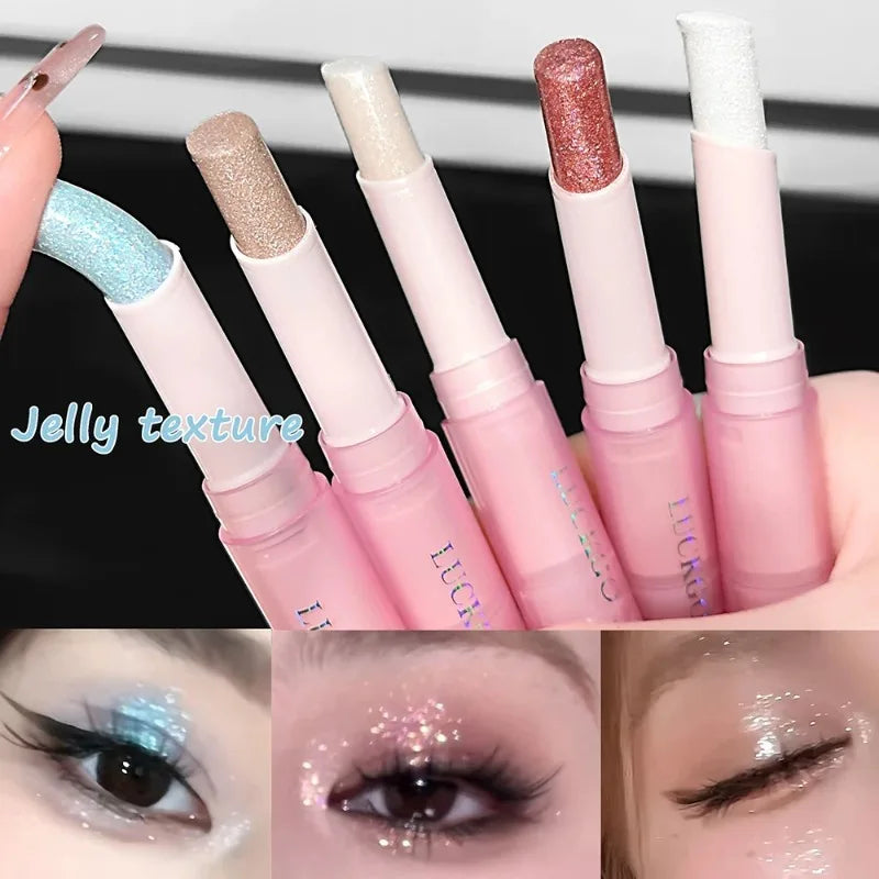 Jelly Eye Shadow Stick Blue Diamond Aurora Glitter Pearlescent