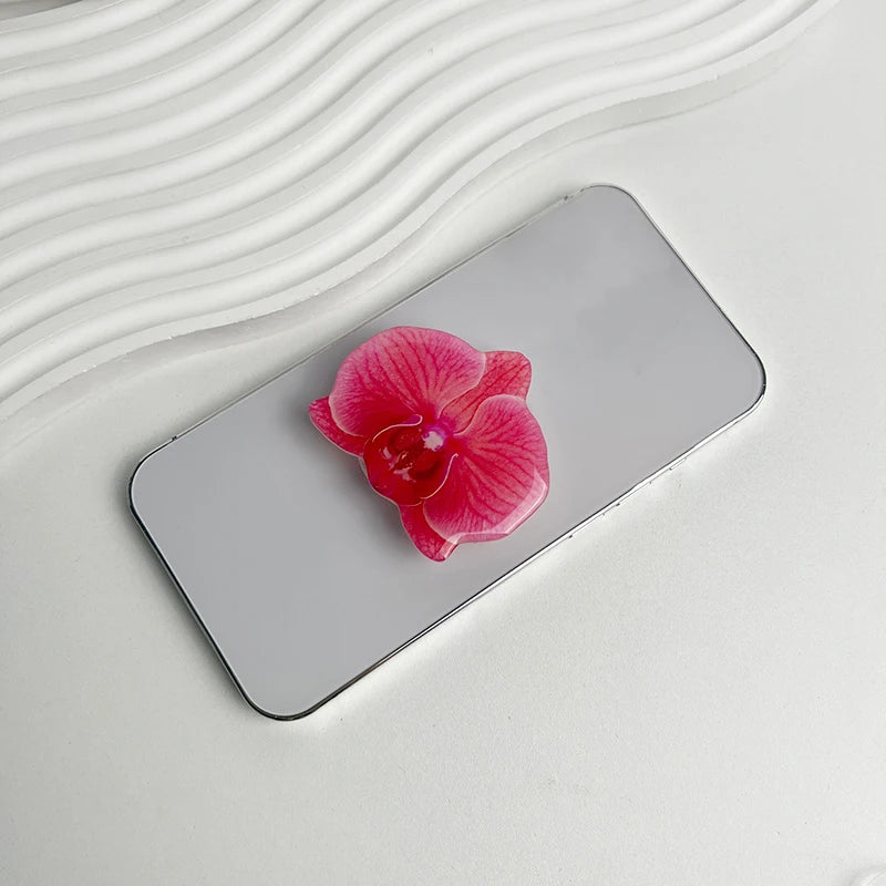 Acrylic Flower Phone Grip Ring Holder & Folding Stand