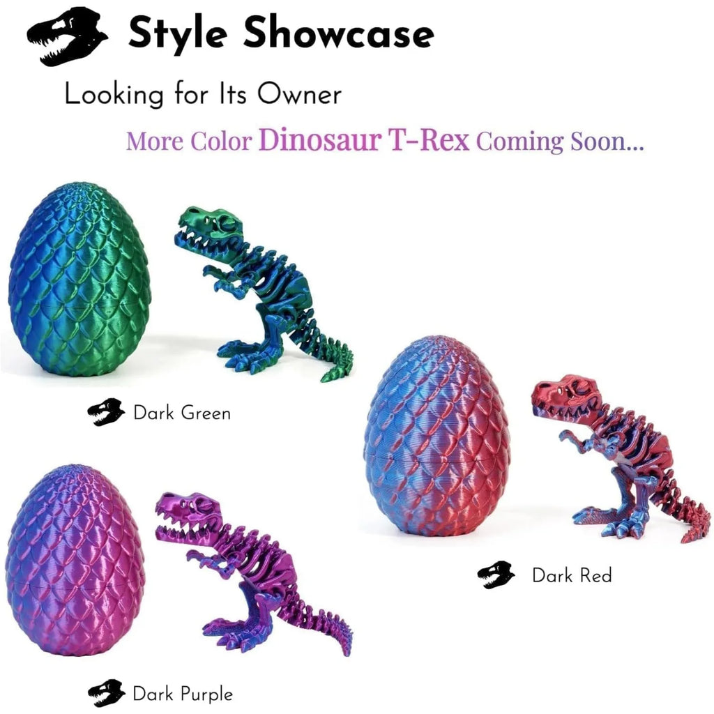 3D Printed Dinosaurwith Egg T-rex Stress Relief Figurines Fidget