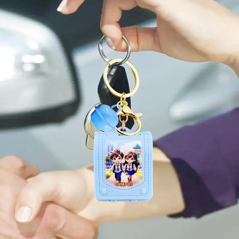 3D Book Keychain School-Theme Miniature Keyring Folding Popup Book Small School Toys Key Chain For All Ages Friends Family Zpaxo