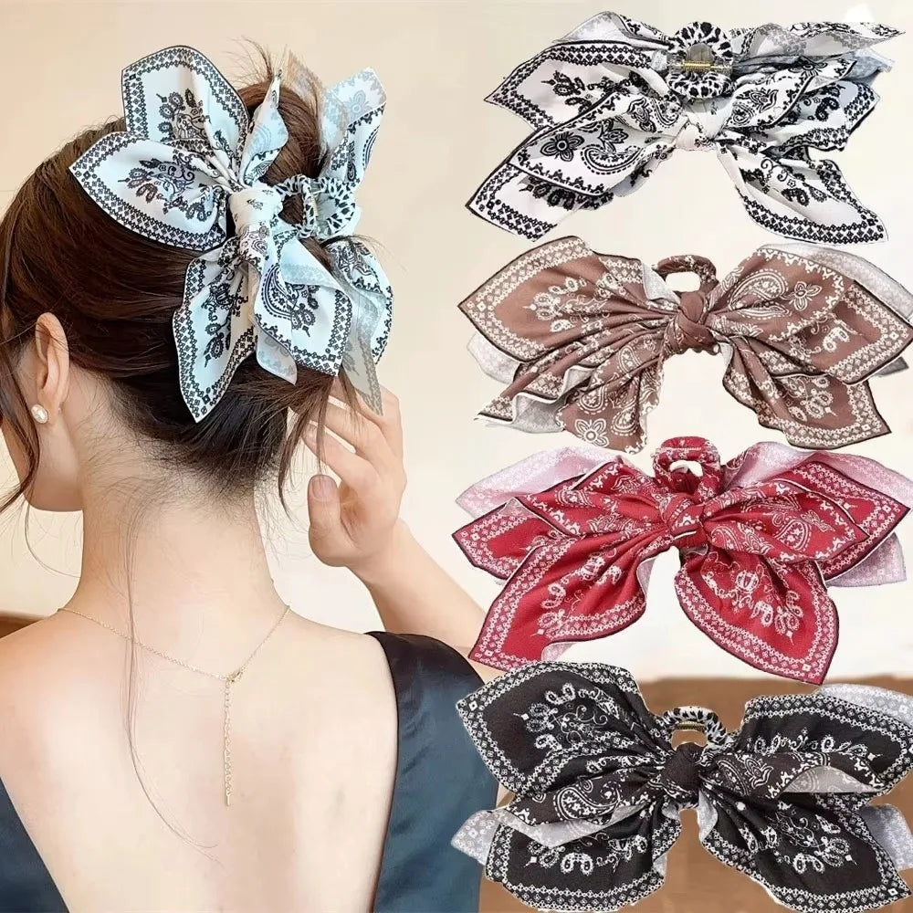 New Double-sided Hair Clip Large Cashew Flower Butterfly Knot Scratching Hair Accessory Shark Clip For Women Summer Vacation Zpaxo