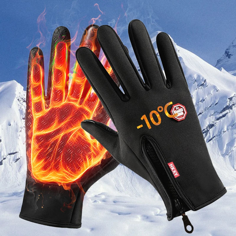 Outdoor Warm Gloves Autumn Winter Thermal Sport Cycling Running Bicycle Ski Gloves for Camping Hiking Motorcycle Gloves MenWomen Zpaxo