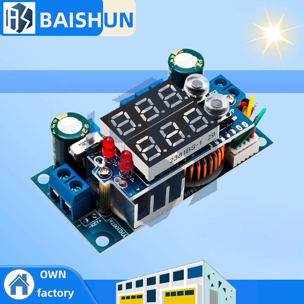5A DC-DC Step-Down MPPT Solar Controller: Digital Display Module for Constant Voltage/Current Lithium Battery Charging Zpaxo Default Title