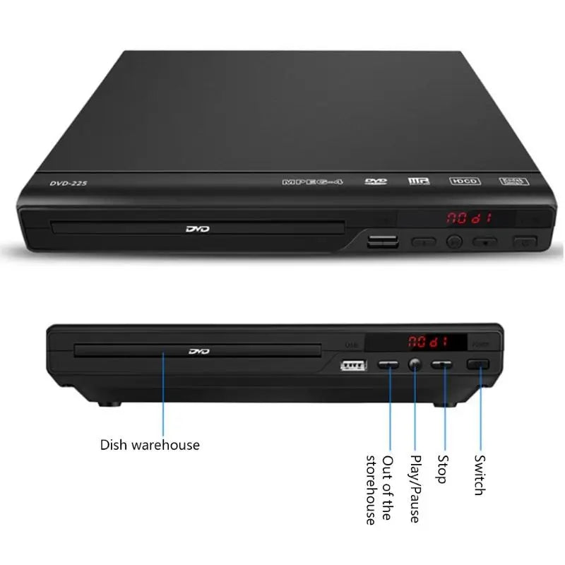 652F Desktop DVD EVDs Media Player TV Region AV Output USB Port Zpaxo