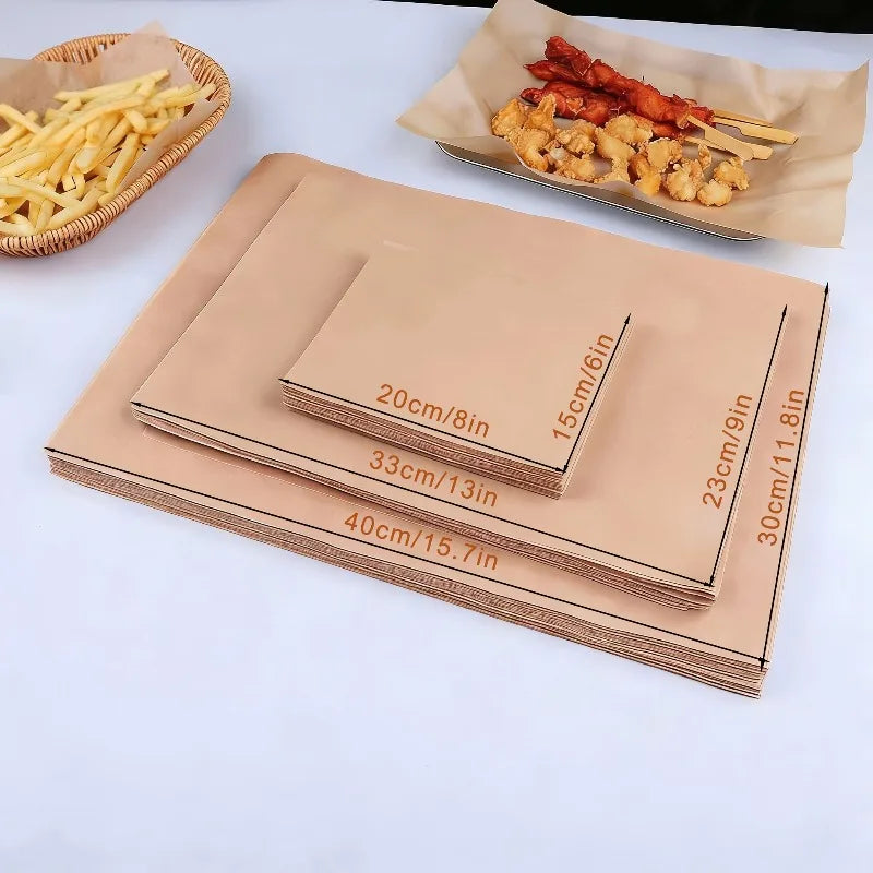 50 Pre-cut Parchment Paper Sheets 3 Multi-size Non-stick Baking