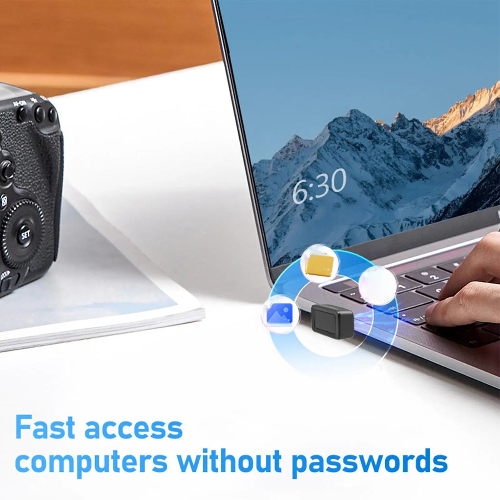 USB Fingerprint Reader Laptop Windows 10 11 Scanner 360 Degree Touch