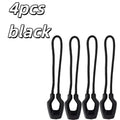 4pcs Stylish Zipper Pulls – Durable Extensions for Bags & Jackets, Handy Replacement Accessories Zpaxo 4pcs black