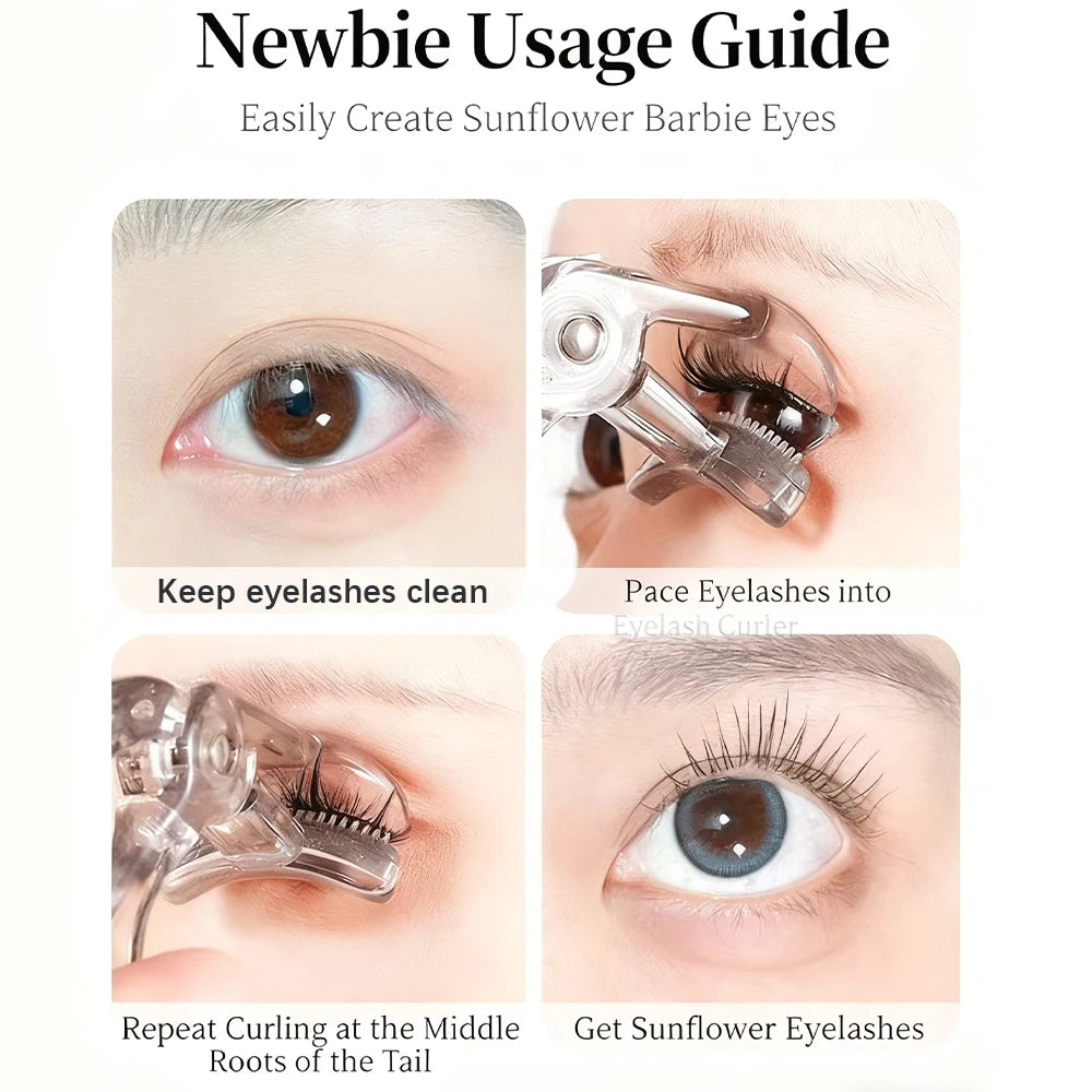 Dual-Type Eyelash Curler with Comb – Wide & Partial Clip