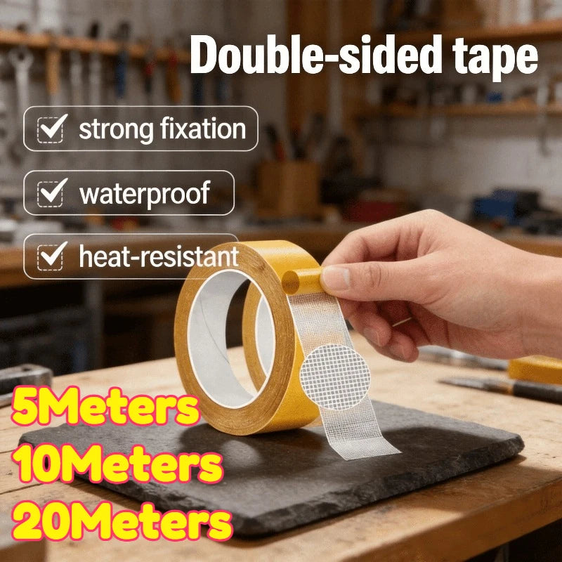 Double Sided Tape Strong Fixation Double Sided Tape Heavy Duty Translucent Mesh Waterproof Traceless Grid Carpet Adhesive Tape Zpaxo