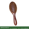 Sandalwood Hair Brush Women Styling Massage Scalp Brush Anti-static Wide Wood Teeth with Round Dot Comb for Hair Beauty Tools Zpaxo Sandalwood Brush China Mainland
