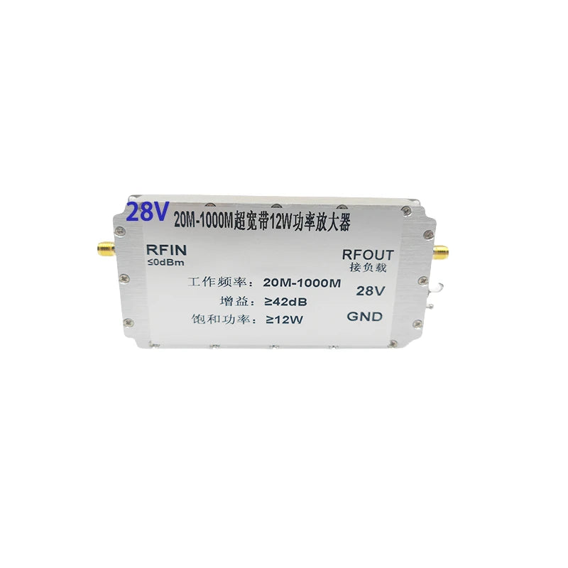 20M-1000M 12W Gain 42dB Broadband Power Amplifier RF Amplifier Broadband Power Amplifier Zpaxo Beige