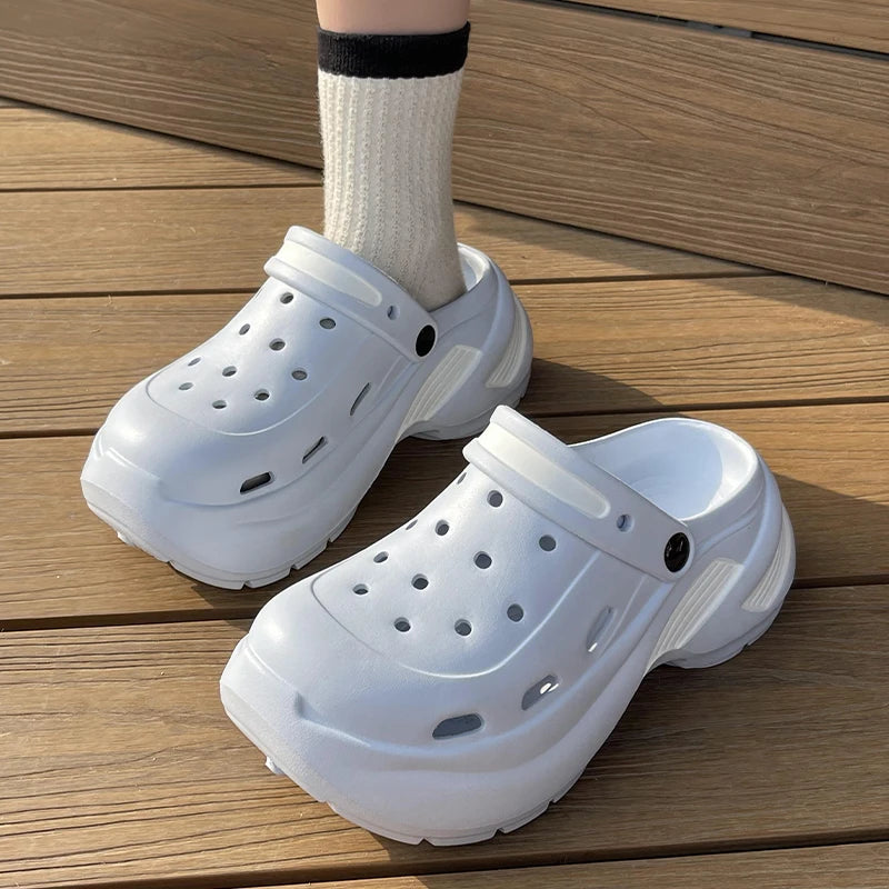 Chunky Platform Clogs Sandals Women 2026 Summer Soft Thick Bottom