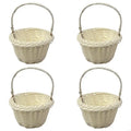 Artifical Rattan Hand Baskets Versatile Baskets for Wedding and Home Storage Zpaxo White CN