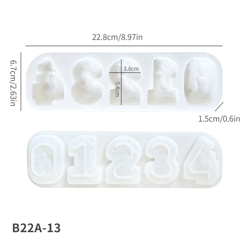Number 0–9 Forest Animal Silicone Mold – Candle Soap Resin DIY