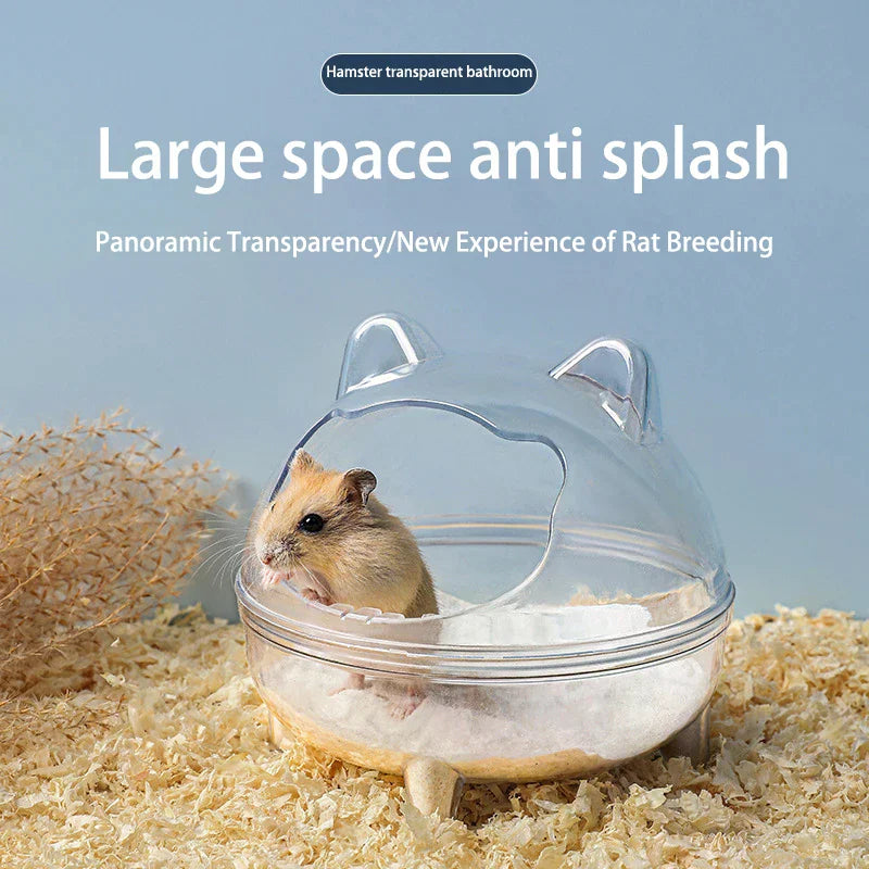 Capacity Transparent Shower Room Hamsters Small Pet Sand Bath Cage Zpaxo
