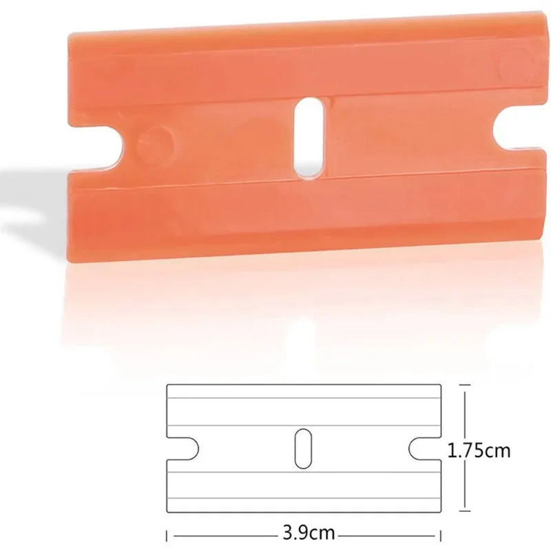 100-Pack Plastic Razor Blades – Sticker & Glue Scraper Tool