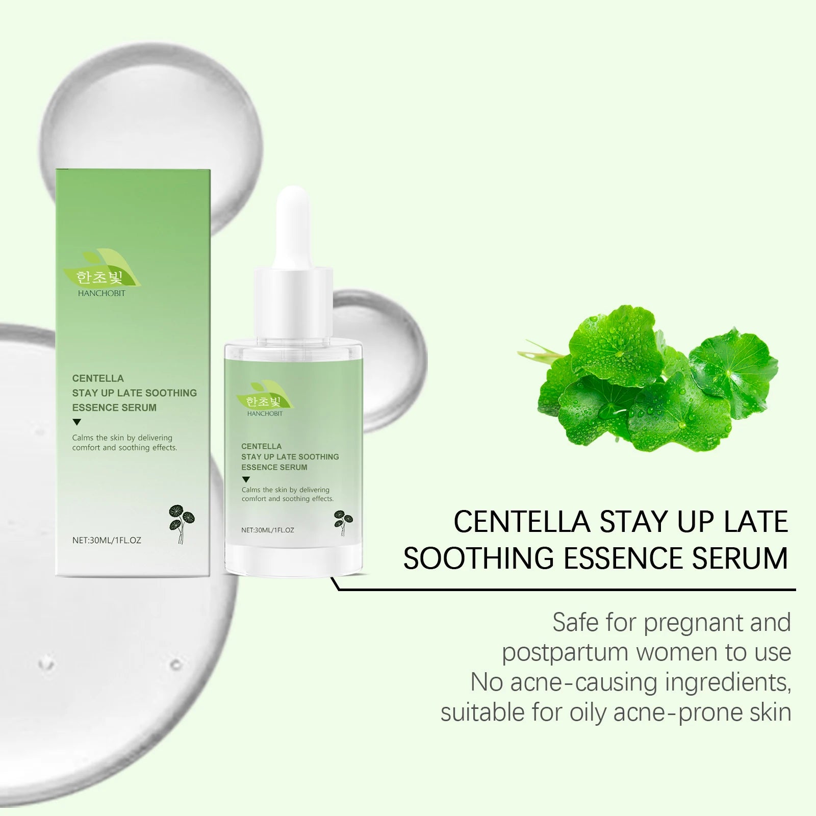 Centella Asiatica Soothing Serum - Moisturizing & Hydrating Care for Facial Skin, with Gentle Ingredients Zpaxo