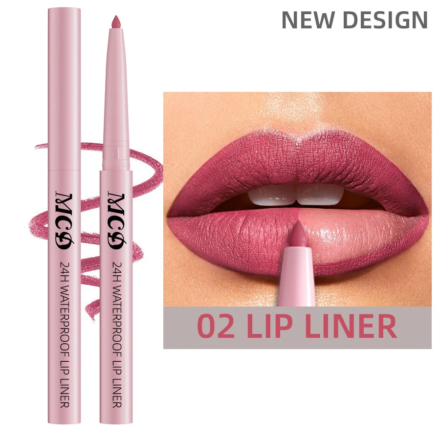 Waterproof Matte Lip Liner Contours Lips Shades Sexy Red Lipstick