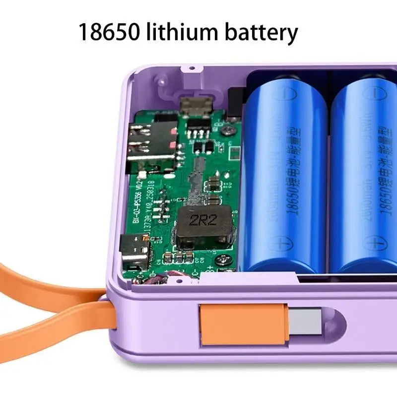 652F 4x18650 Power Battery Case Removable 10W Fast Charging Not Need Zpaxo