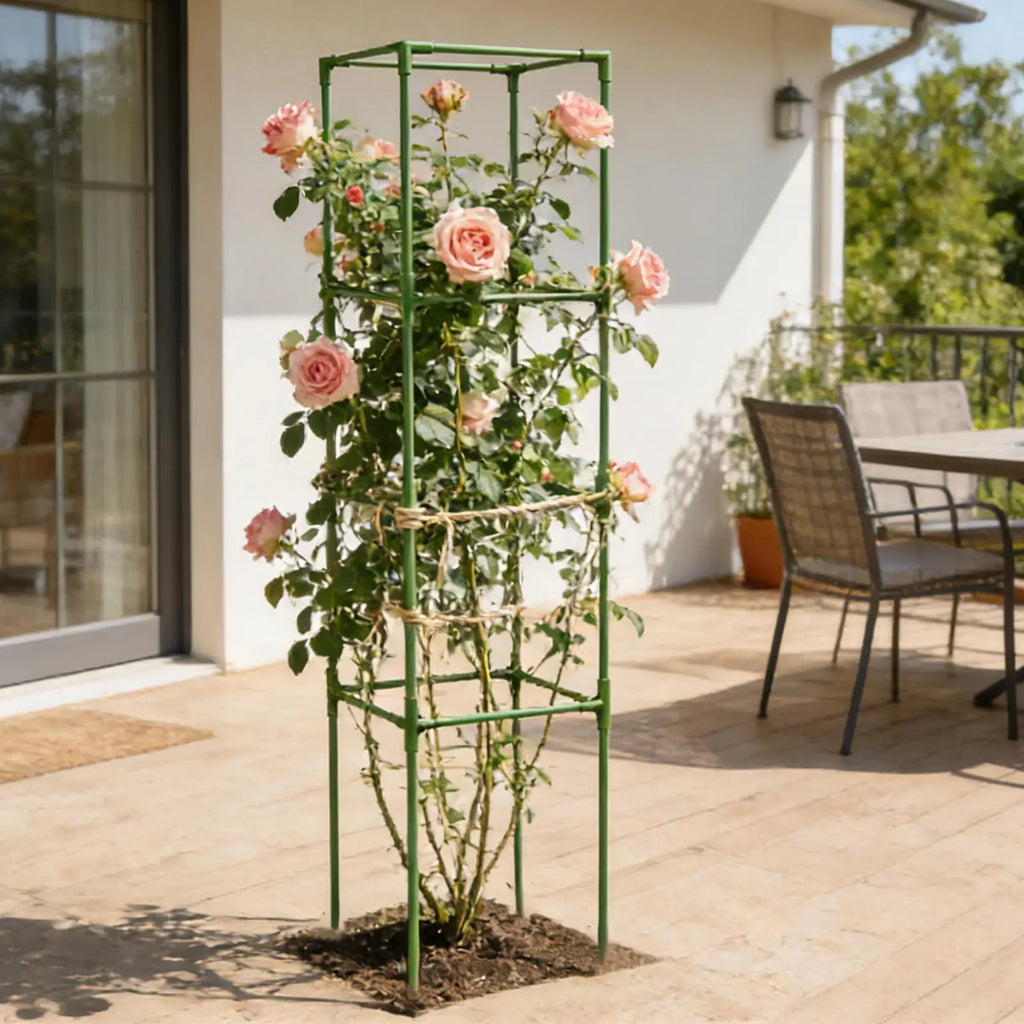 Tomato Cage 64 Inch Square Heavy Duty Stakes Cucumber Trellis Plant Cage Support for Climbing Vine Flower Vegetable Fruit Indoor Zpaxo