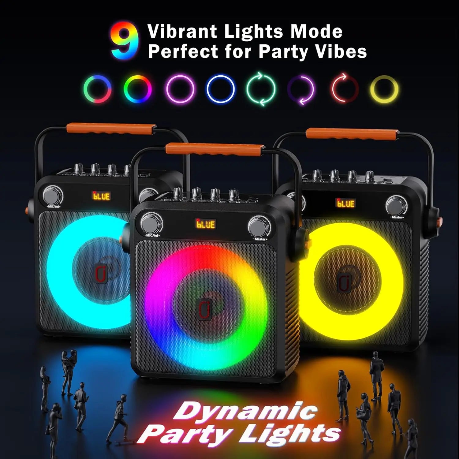 4400mAh Karaoke Machine 2Wireless Microphones Microphone PA System