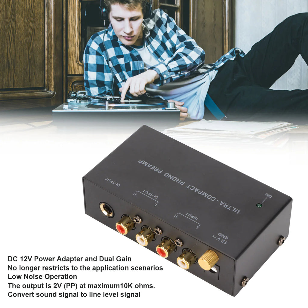 PP400 Phono Turntable Preamp Stereo Input Output Record Player
