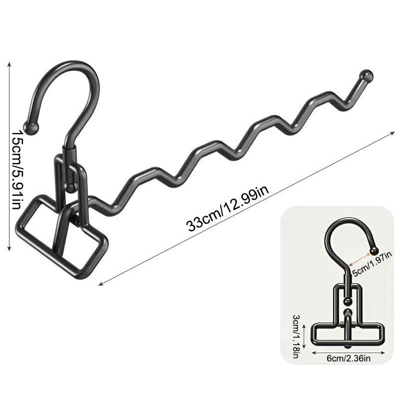 Portable Clothes Drying Rack Foldable Clothes Hanger Travel Hotel Wardrobe Drawer Door Mounted Punch-free Cloth Drying Rack Zpaxo Black Fold