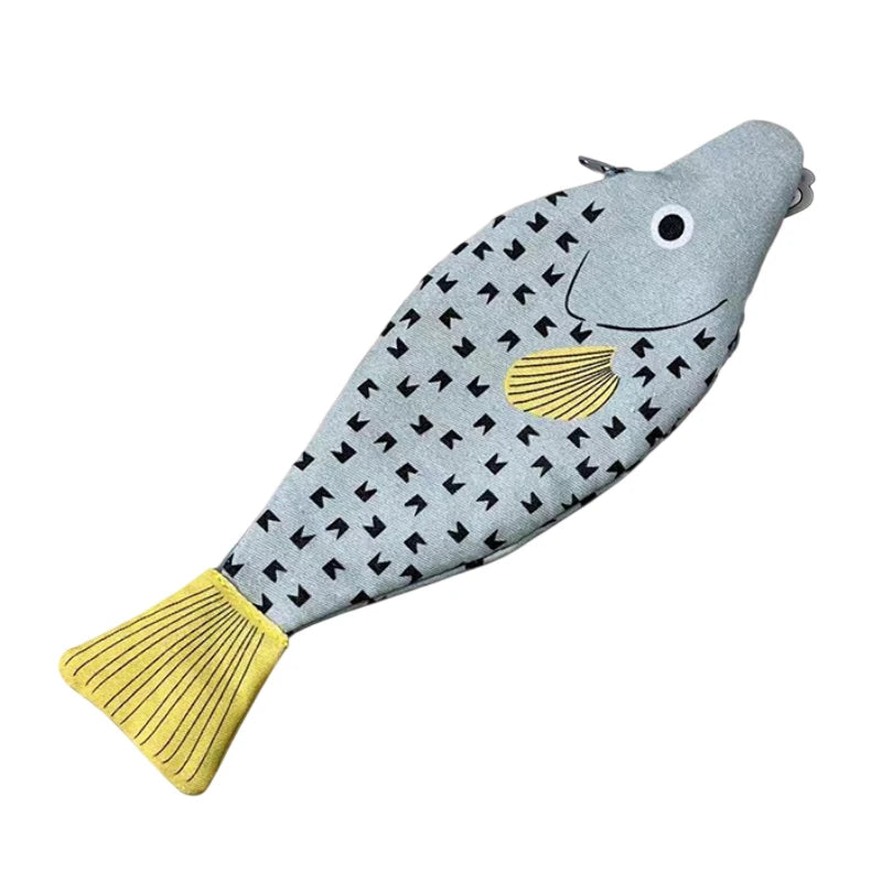 Fish Shape Novelty Pencil Case Pen Bag Coin Purse Funny Pouch Zpaxo