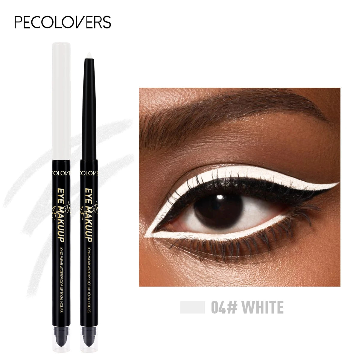 Waterproof Sweatproof Black Eyeliner Pencils Long Lasting Stain-proof Zpaxo 04