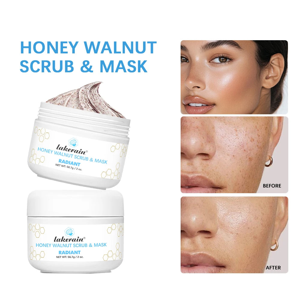 Facial Scrub & Face Exfoliator Mask Moisturizing Brightening Nourishing Deep Cleansing Honey Walnut Facial Exfoliants Skin Care Zpaxo 1pc