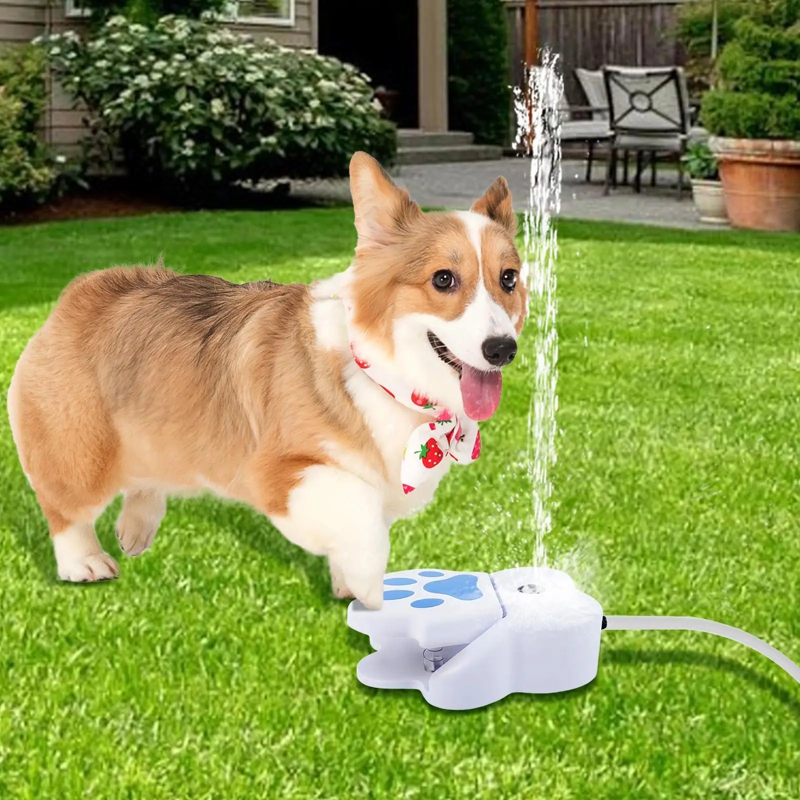 Paw Activated Dog Water Fountain Step Outdoor Pet Drinking Dispenser