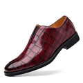 Mens Classic Temperament Brown Crocodile Embossed Leather Loafers Zpaxo 677 Red 44 China Mainland