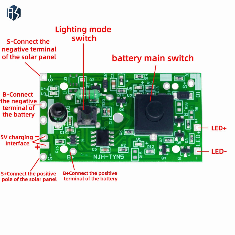 Solar Charge Controller Circuit Board Lithium Battery Charging Module for Street Light Switch Zpaxo