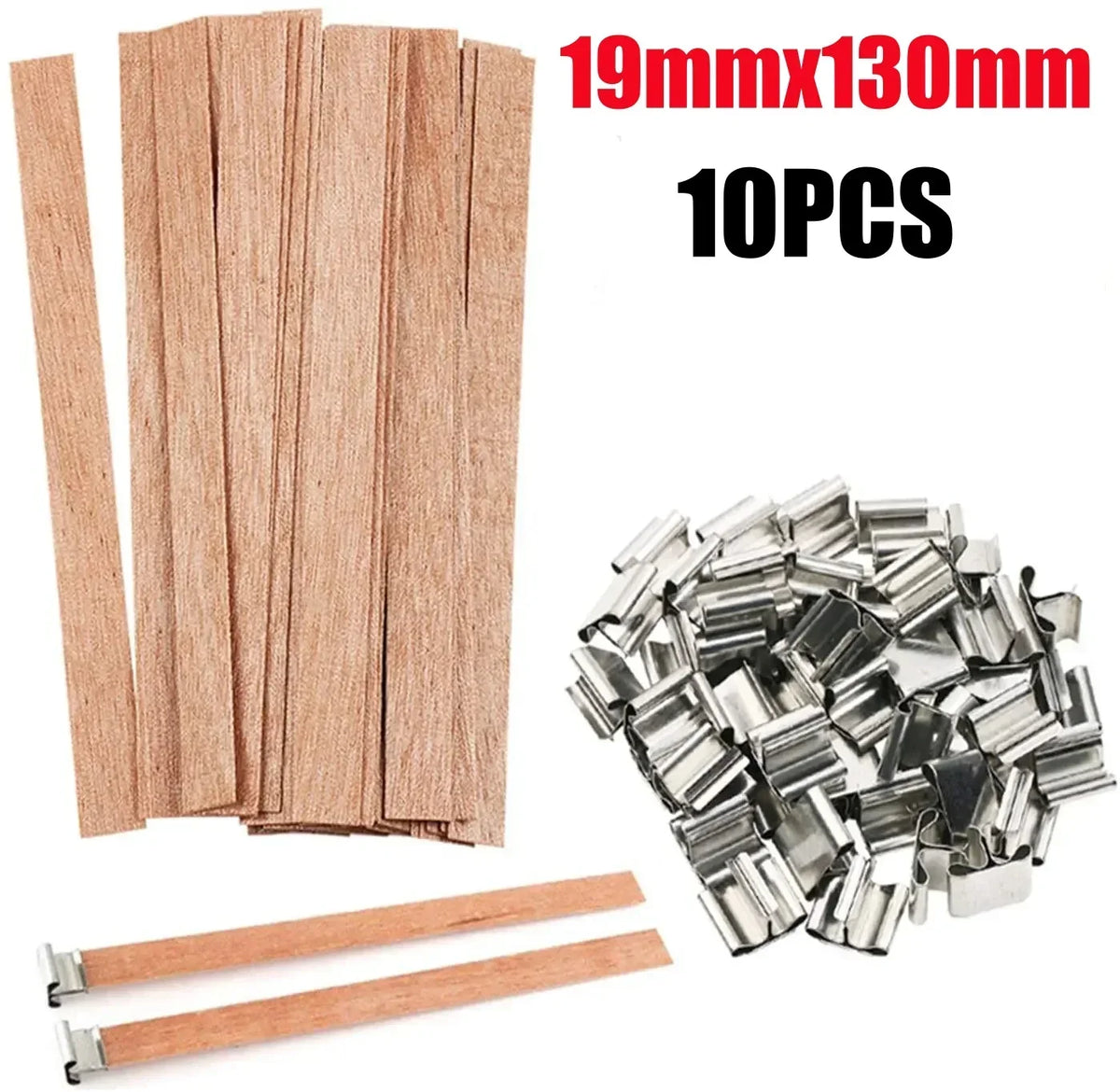 Handmade Soy Wax Candles Wooden Wicks DIY Aromatic Single Wick Design Zpaxo XL-10PCS