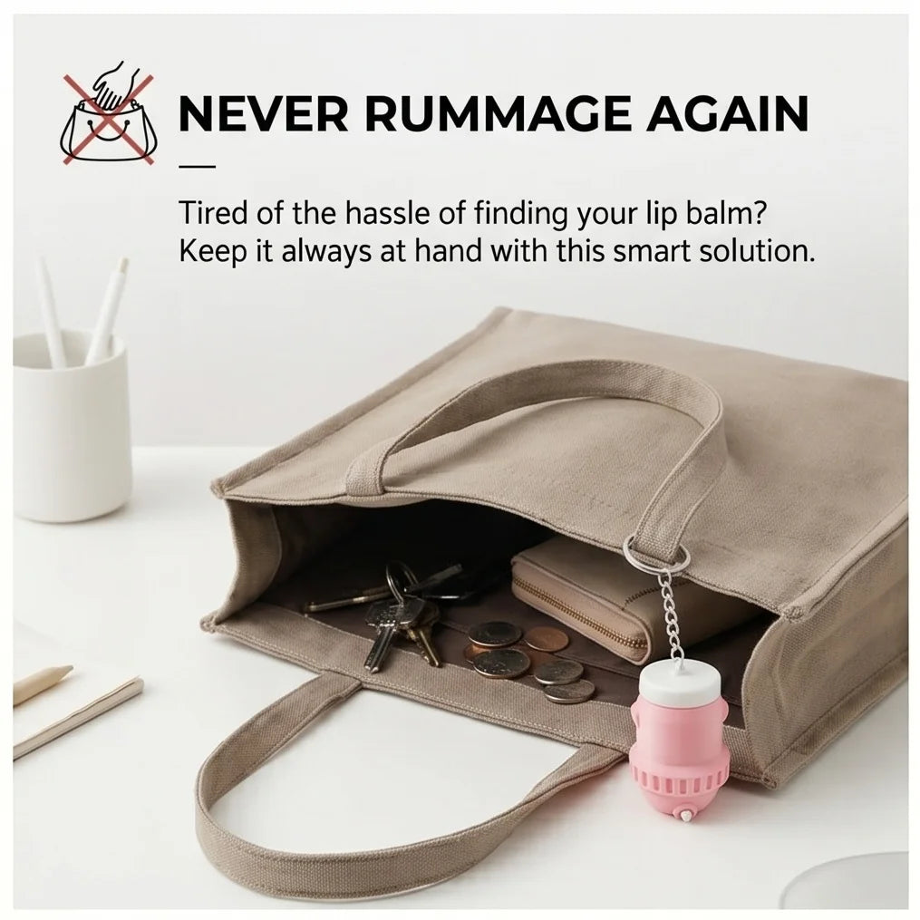 Mini Lip Balm Holder Keychain Bag Portable Lipstick Storage Case