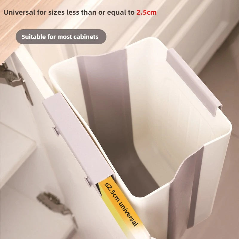 Foldable Hanging Trash Bin Kitchen Thick Large Mouth Multi Functional