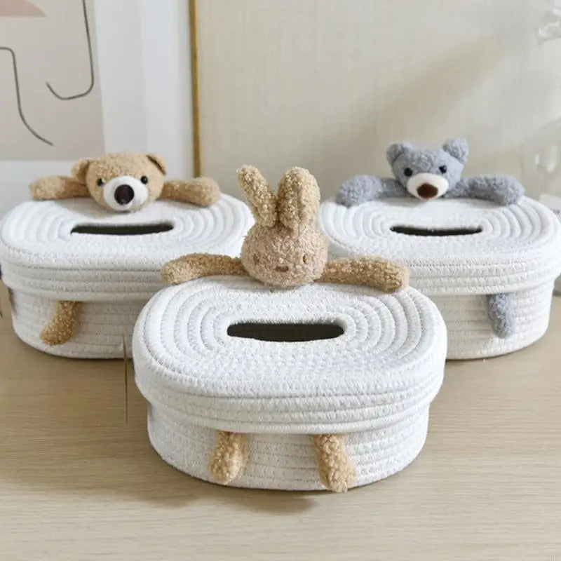 Bear Rabbit Designs Desktop Tissue Box Holder Coffee Table Decoration