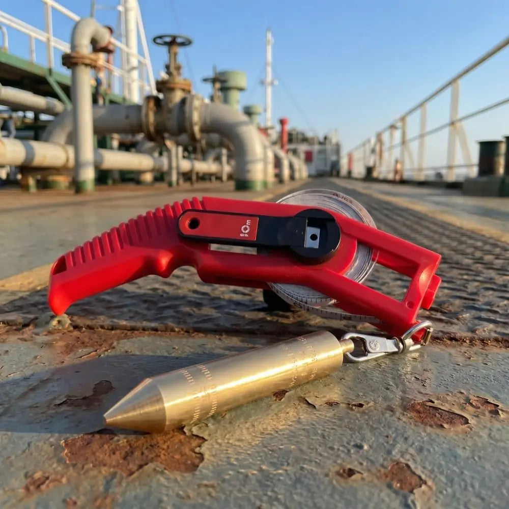 Engraved Oil Gauge Dual Scale Fast Retractable Oil Tank Gauging Tape Comfortable Brass Plumb Bob Fuel Measuring Device Ship Zpaxo