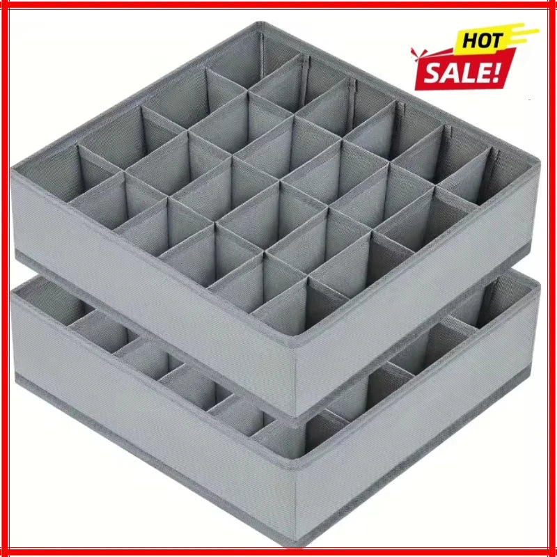 Collapsible Sock Drawer Organizer - Women Accessories for Closet Cabinet Storage - 24 Grids Underwear Storage Boxes Zpaxo
