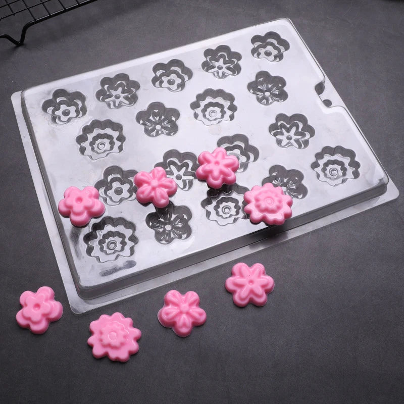 1Pc Transparent PET Chocolate Mold Jelly Candy Love Square Round Flower Creative Kitchen Dessert Pastry DIY Baking Tool Zpaxo
