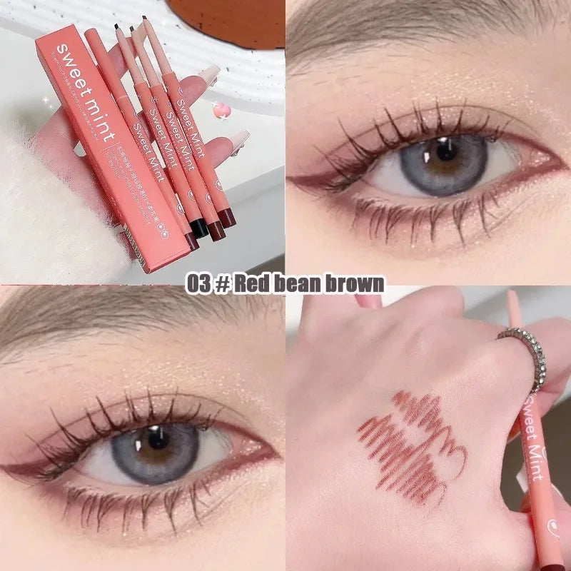 Red Brown Eyeliner Pencil Waterproof Long Lasting Matte Black Easy