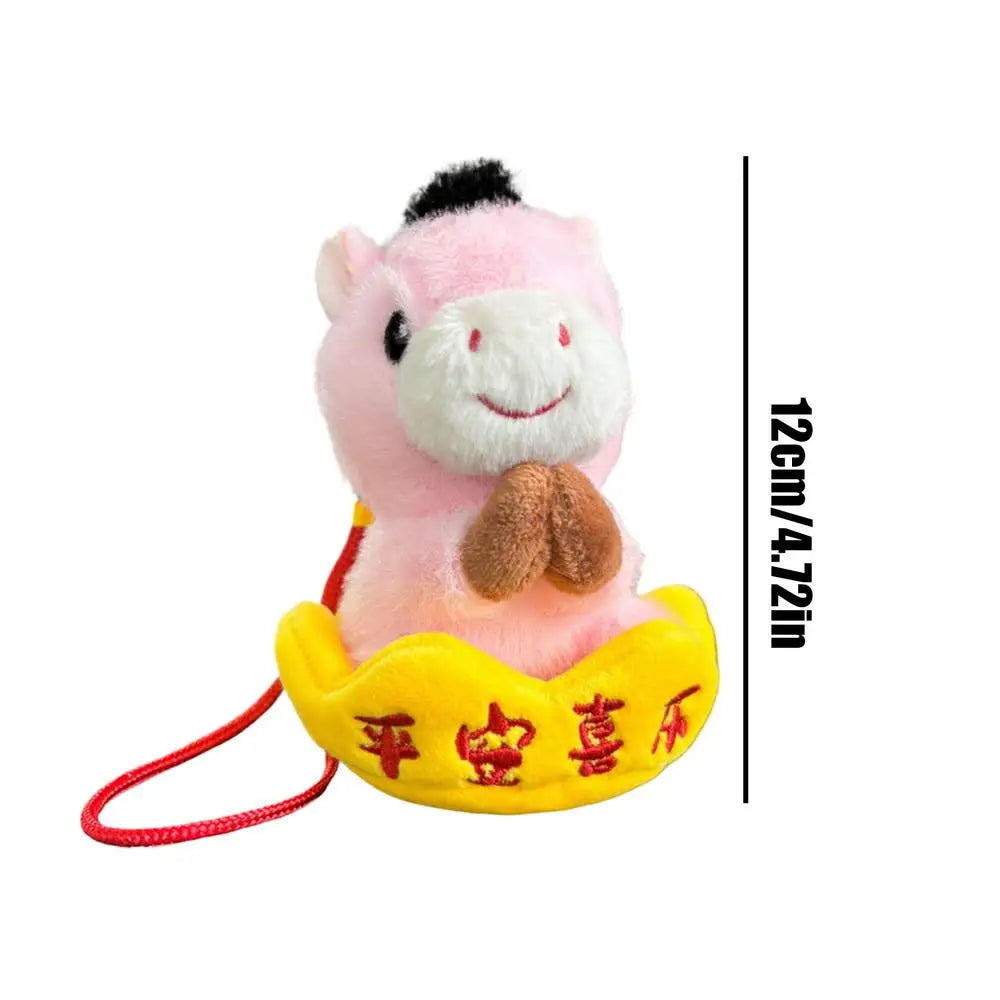 For Horse Year Mascot Doll Plush Toy Spring Festival Animal Keychain Ornaments Plush Horse Keychain For Children Boys Holiday Zpaxo Pink China Mainland
