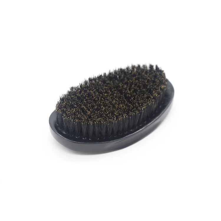 Cepillo Barba Wave Brush For Men Comb Beard Brush Boar Bristle Crown Curved 360 Wave Wood Beard Comb Men Shaving Tools Zpaxo black color