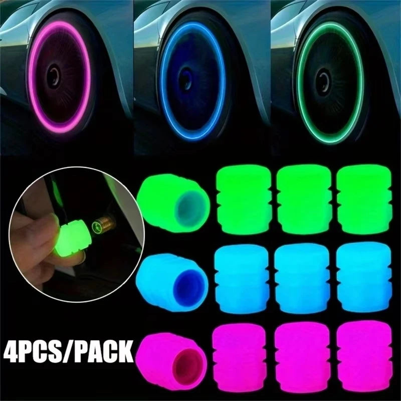 Glow-in-the-Dark Tire Valve Caps – Car, Bike & Motorcycle
