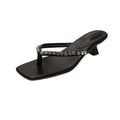 2026 Sexy Mid Heels Slippers Women's Luxury Rhinestone Square Toe Zpaxo black 37