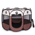 Portable Foldable Pet Tent Kennel Octagonal Fence Puppy Shelter Easy To Use Outdoor Easy Operation Large Dog Cages Cat Fences Zpaxo White curry 73x73x43cm
