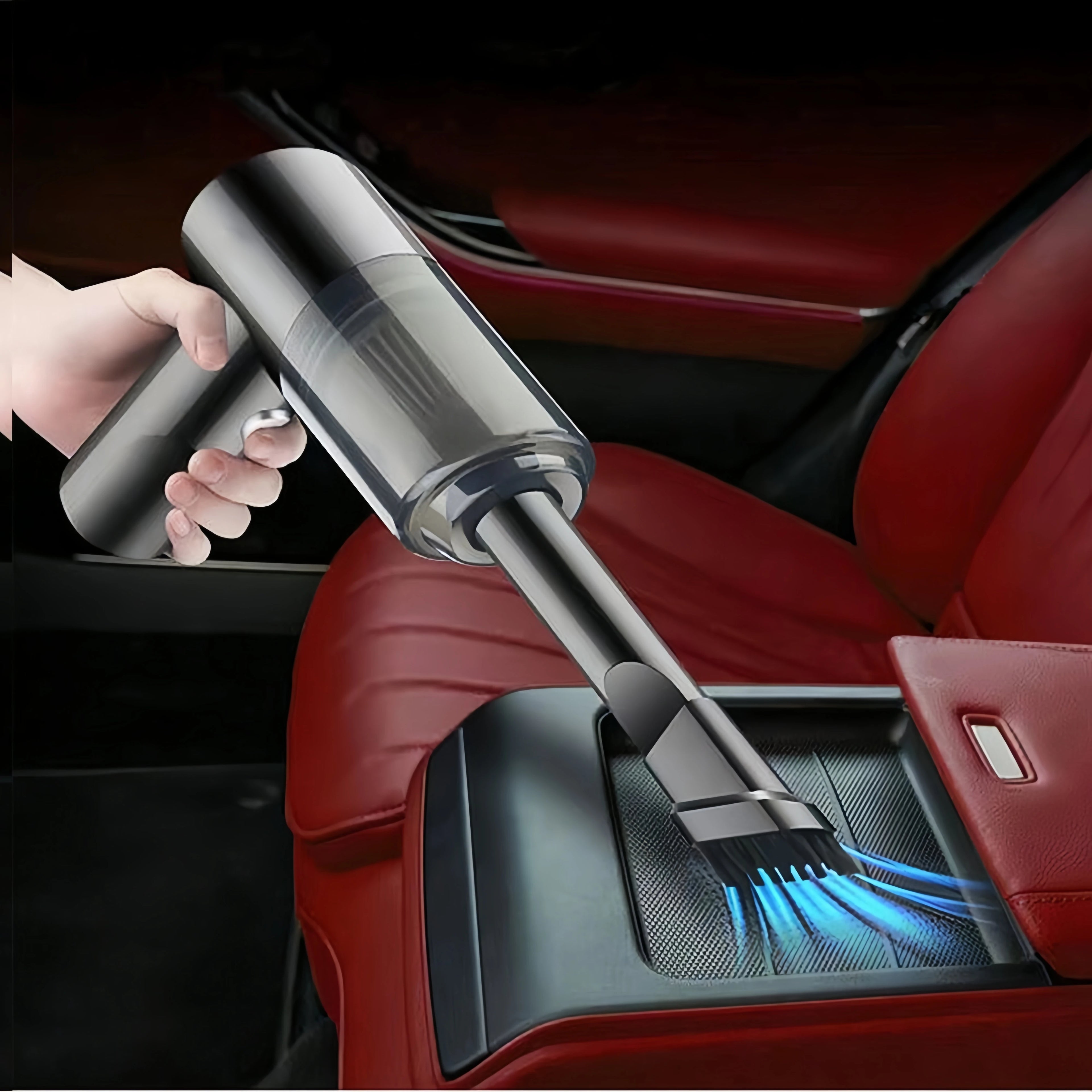 Mini Handheld Car Vacuum Cleaner, Wireless Charging, High Power, Dual Suction & Blower for Car Interior Cleaning Zpaxo