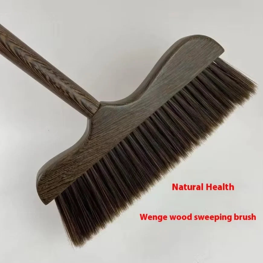 Collapsible Angled Broom – Soft Wool Head & Wood Handle Collapsible Floor Broom Zpaxo
