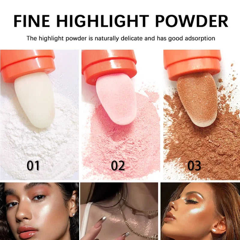 3 Colors Glitter Fairy Highlight Pat Powder Bride Wedding Body Shiny Zpaxo